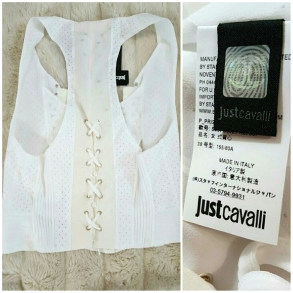 🍒NWT🍒 JUST CAVALLI 100% COTTON VEST TOP - Picture 7 of 13
